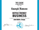 Bicycle Friendly Business - Award Certificate Duplicates